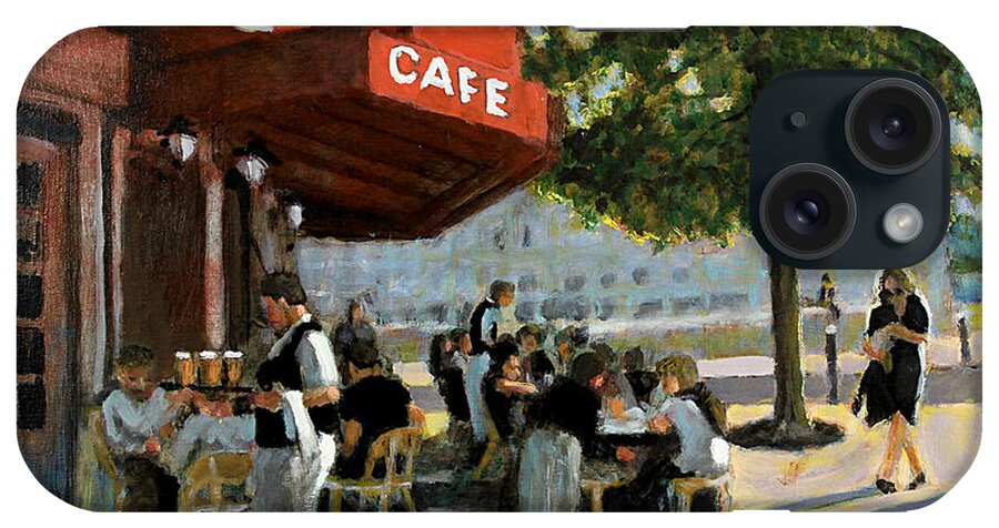 Cafe iPhone Case featuring the painting The Brasserie #1 by David Zimmerman
