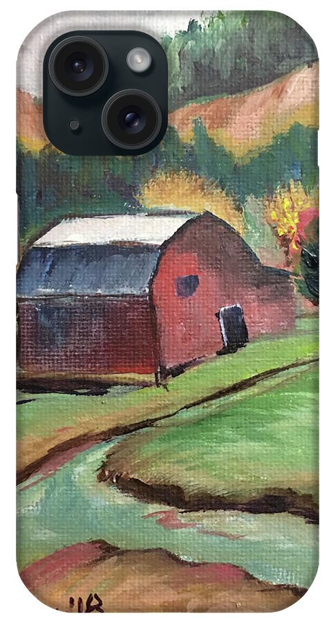 Barn iPhone Case featuring the painting The Creek by Roxy Rich