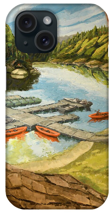 Oil Painting iPhone Case featuring the painting The Loch #1 by PJ Kirk