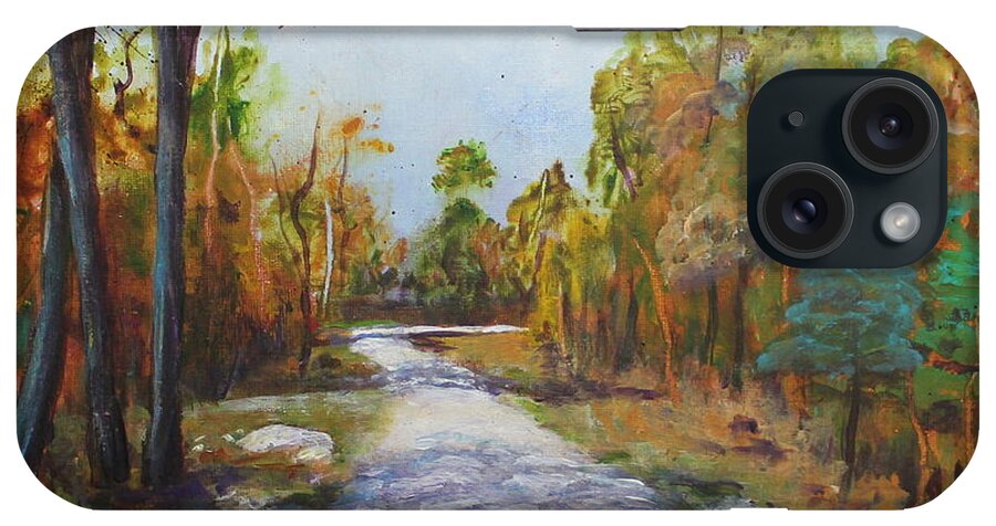 Forest iPhone Case featuring the painting Trail to Sturgeon Falls #1 by Ruth Kamenev