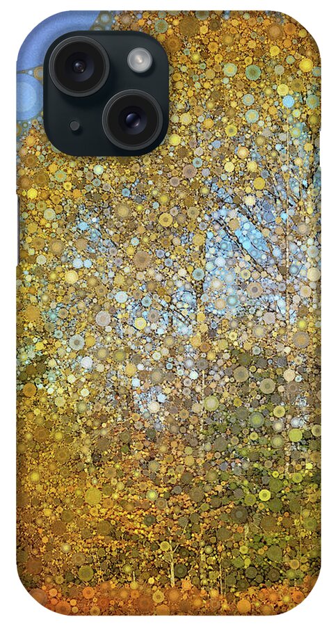 Abstract Trees iPhone Case featuring the mixed media Tree of Gold #1 by Peggy Collins