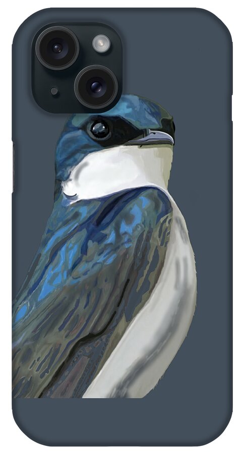 Tree Swallow iPhone Case featuring the mixed media Tree Swallow by Judy Cuddehe