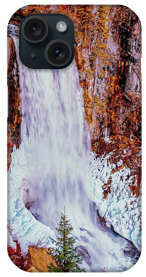 Tumalo Falls iPhone Case featuring the photograph Tumalo Falls-Oregon-Icy-Winter-David-Millenheft-Photography-Canv by David Millenheft