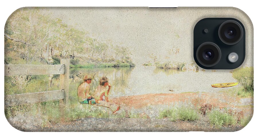 River iPhone Case featuring the photograph Two Boys by Elaine Teague