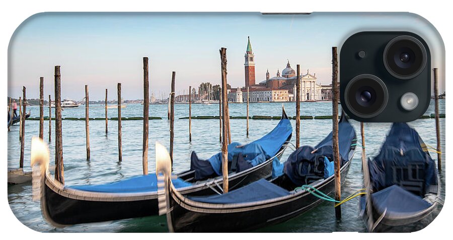 Gondola iPhone Case featuring the photograph Venice Gondolas moored at the San Marco square. #2 by Michalakis Ppalis