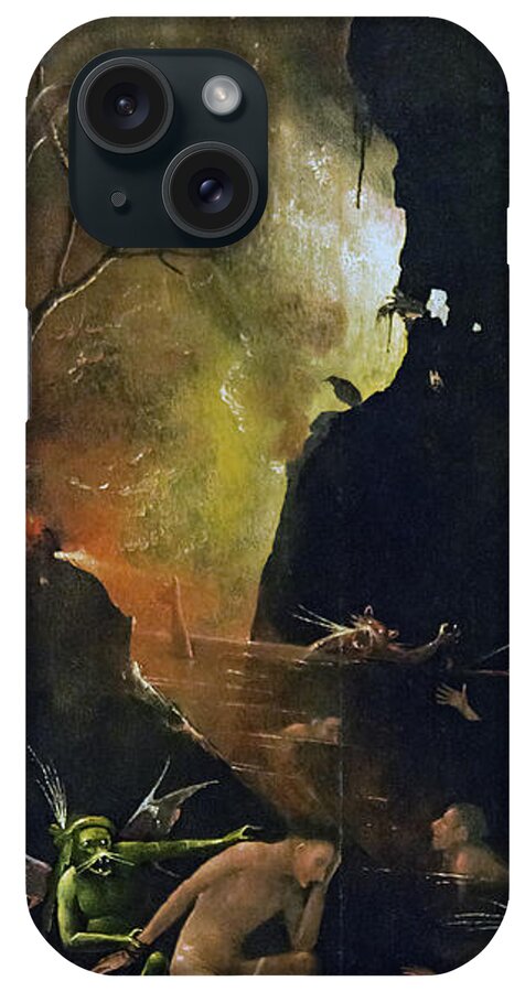 1490-1515 iPhone Case featuring the painting Visions of the Hereafter - Hell #1 by Hieronymus Bosch