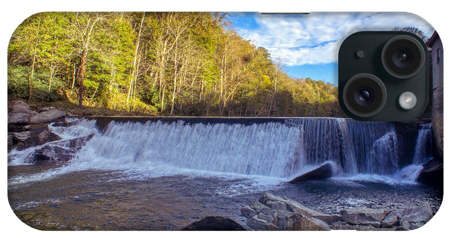 Clouds iPhone Case featuring the photograph Water Dam at Wards Grist and Saw Mill #1 by Daniel Brinneman