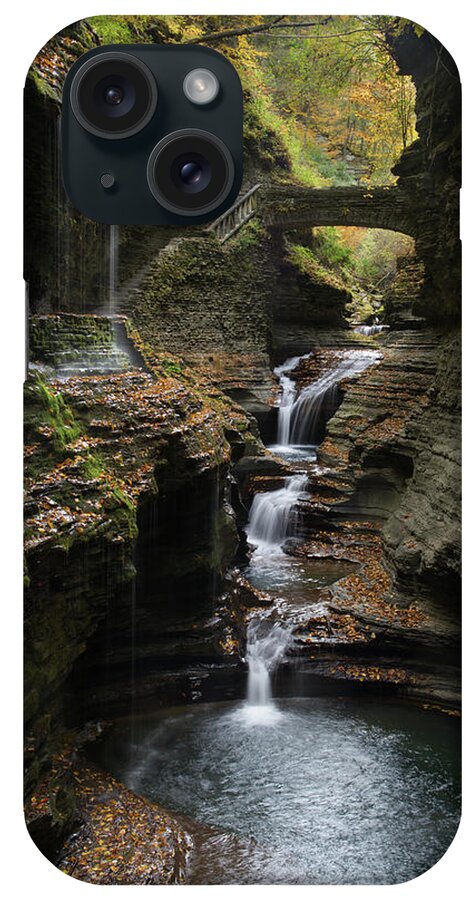 Waterfall iPhone Case featuring the photograph Watkins Glen Rainbow Falls by Flinn Hackett