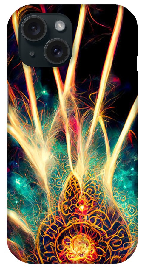 Series iPhone Case featuring the digital art Fireworks magic #11 by Sabantha