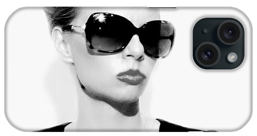 Artwork iPhone Case featuring the digital art Model Portret #11 by Yvonne Padmos