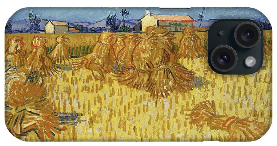 European iPhone Case featuring the painting Corn Harvest in Provence #13 by Vincent van Gogh