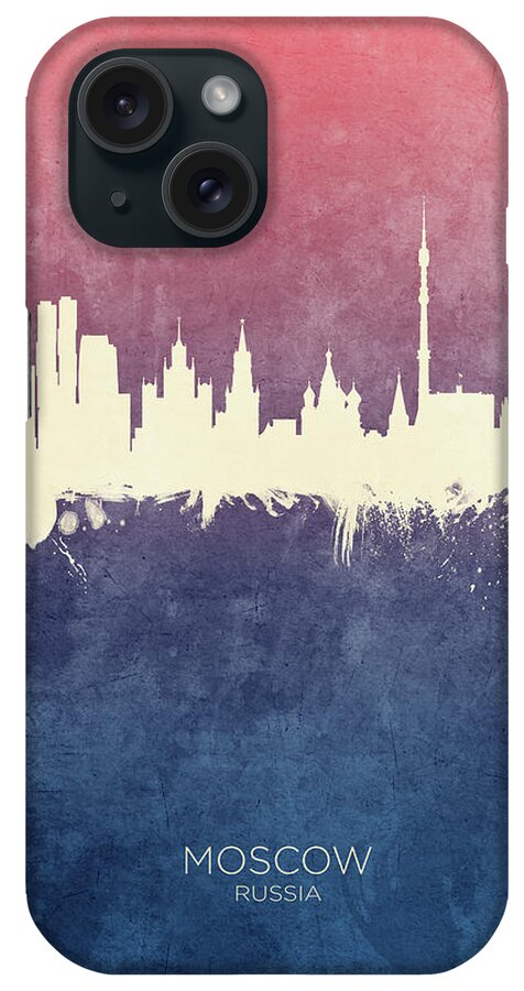 Moscow iPhone Case featuring the digital art Moscow Russia Skyline #12 by Michael Tompsett