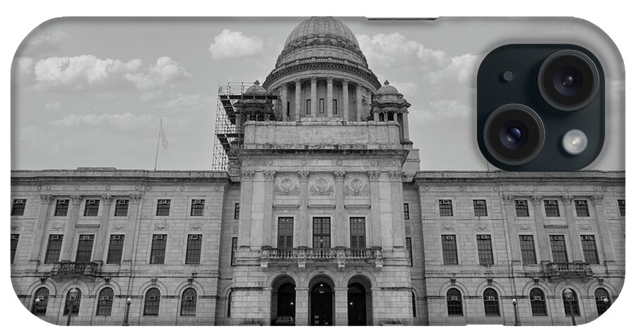 Democrats iPhone Case featuring the photograph Rhode Island state capitol building in black and white by Eldon McGraw