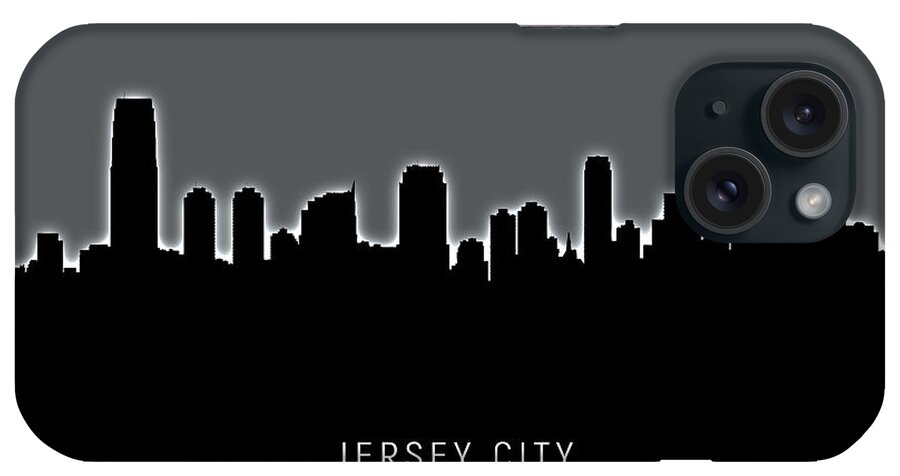 Jersey City iPhone Case featuring the digital art Jersey City New Jersey Skyline #13 by Michael Tompsett