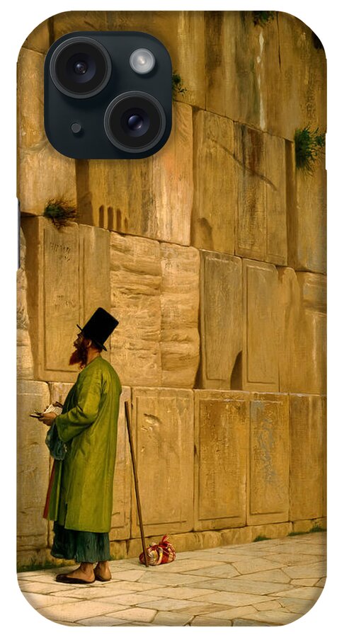 Wailing iPhone Case featuring the painting The Wailing Wall by Jean Leon Gerome by Mango Art