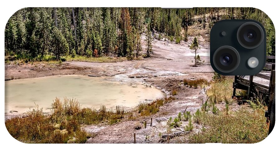 Mineral iPhone Case featuring the photograph Beautiful Scenery At Mammoth Hot Spring In Yellowstone #14 by Alex Grichenko