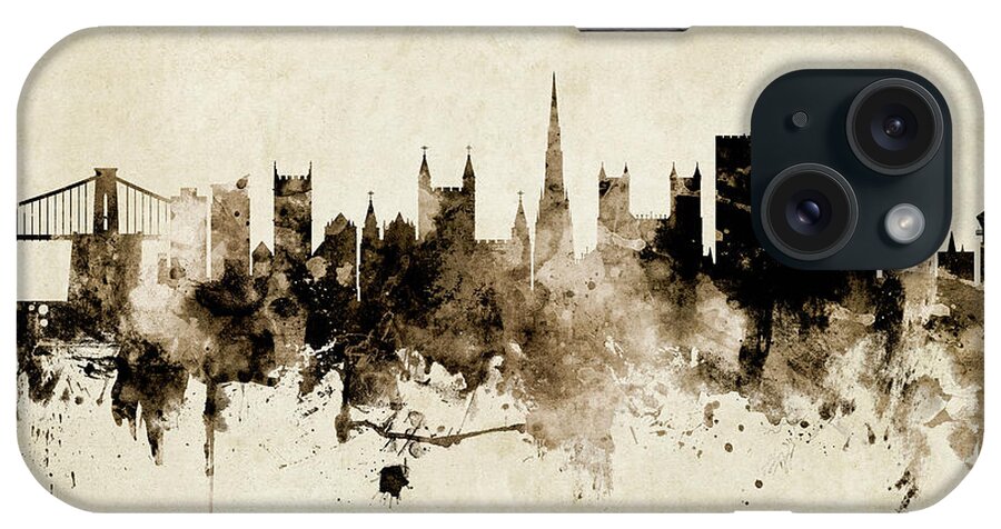 Bristol iPhone Case featuring the digital art Bristol England Skyline #14 by Michael Tompsett