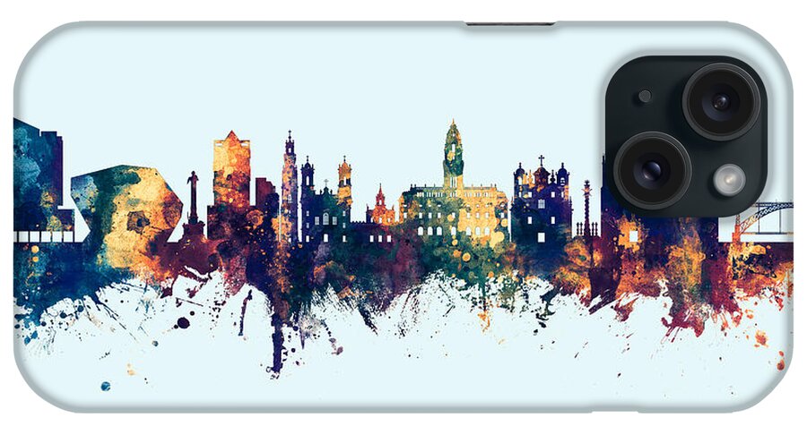 Porto iPhone Case featuring the digital art Porto Portugal Skyline #14 by Michael Tompsett