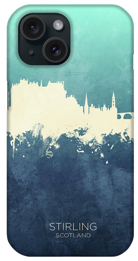 Stirling iPhone Case featuring the digital art Stirling Scotland Skyline #14 by Michael Tompsett