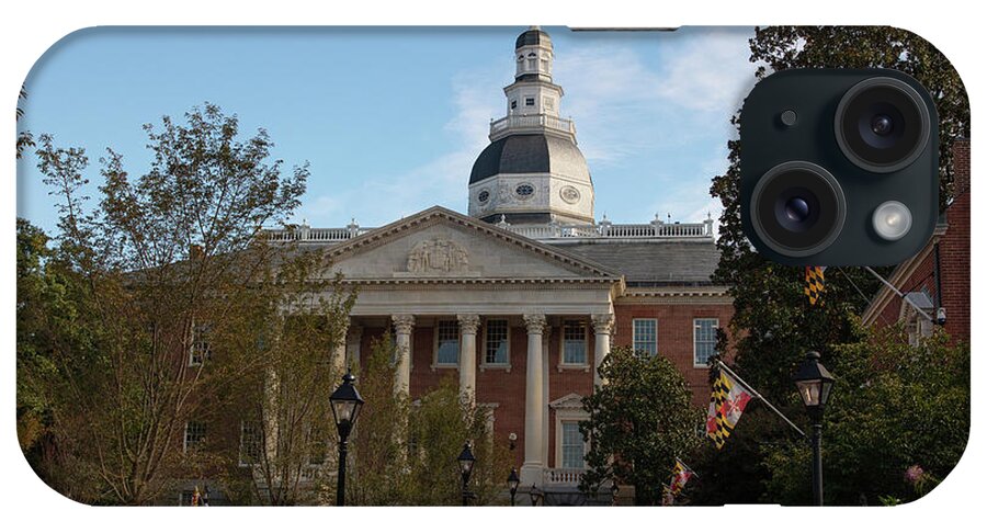 Founding Fathers iPhone Case featuring the photograph Maryland state capitol building in Annapolis Maryland by Eldon McGraw