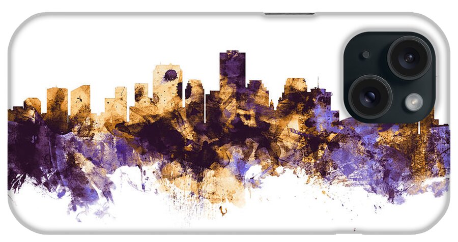 New Orleans iPhone Case featuring the digital art New Orleans Louisiana Skyline #16 by Michael Tompsett