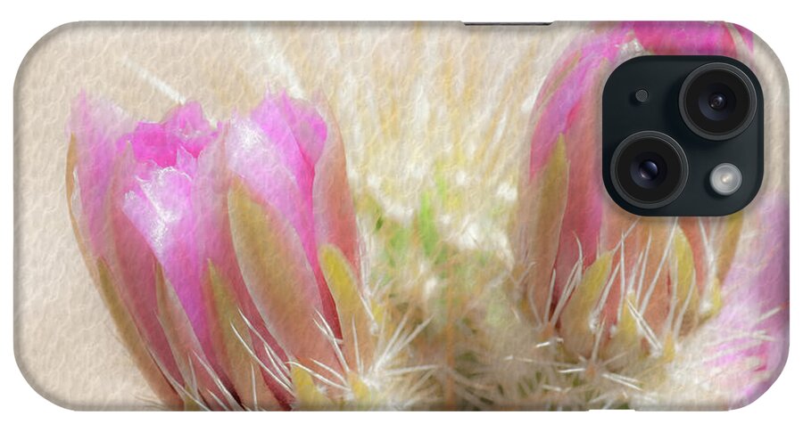 Cactus iPhone Case featuring the photograph 1623 Watercolor Cactus Blossom by Kenneth Johnson