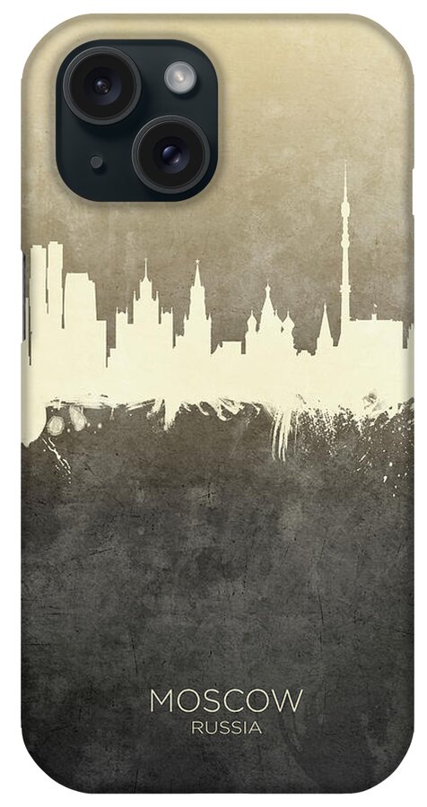 Moscow iPhone Case featuring the digital art Moscow Russia Skyline #17 by Michael Tompsett