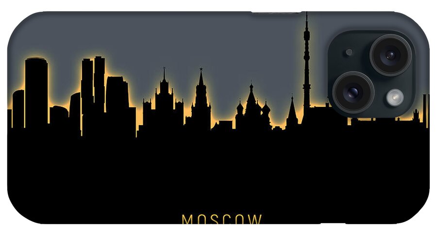 Moscow iPhone Case featuring the digital art Moscow Russia Skyline #18 by Michael Tompsett