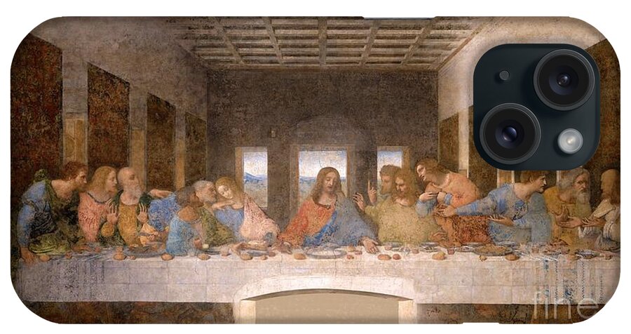 The Last Supper iPhone Case featuring the painting The Last Supper #18 by Leonardo da Vinci