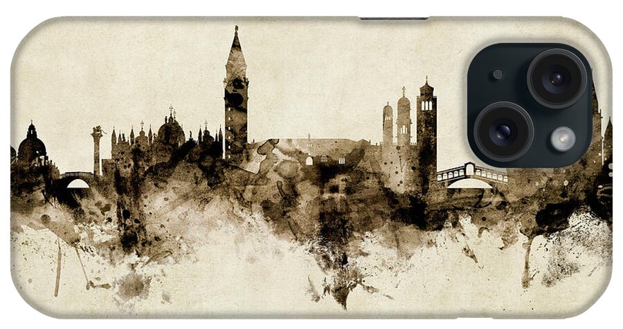 Venice iPhone Case featuring the digital art Venice Italy Skyline #18 by Michael Tompsett