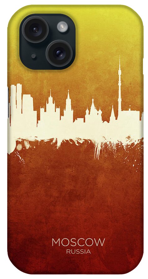 Moscow iPhone Case featuring the digital art Moscow Russia Skyline #19 by Michael Tompsett