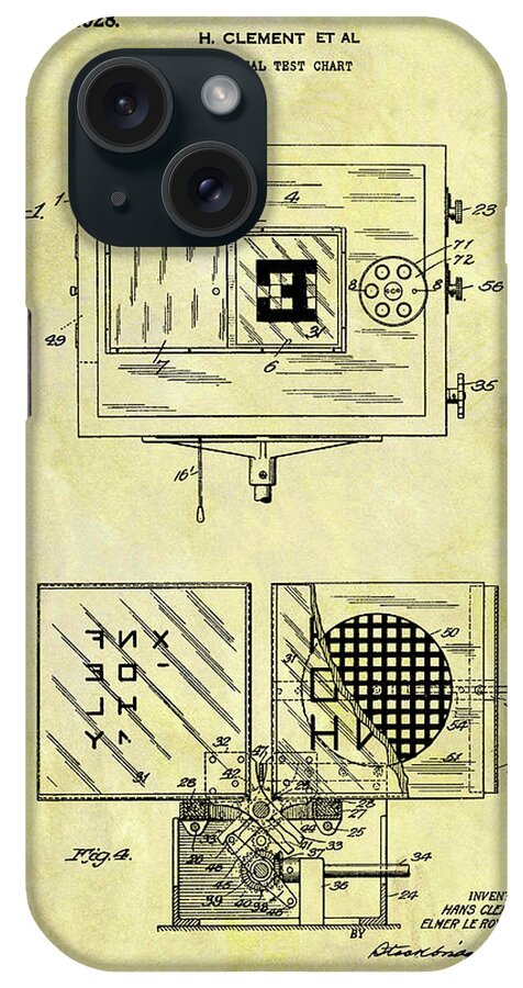 1928 Optical Test Chart Patent iPhone Case featuring the drawing 1928 Optical Test Chart Patent by Dan Sproul