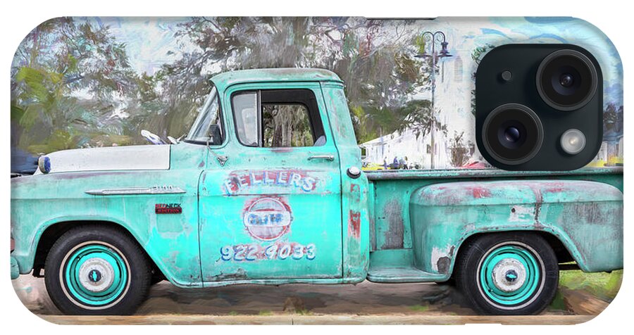 1956 Chevrolet 3100 Stepside Pickup Truck iPhone Case featuring the photograph 1956 Blue Chevrolet 3100 Stepside Pickup Truck X108 by Rich Franco