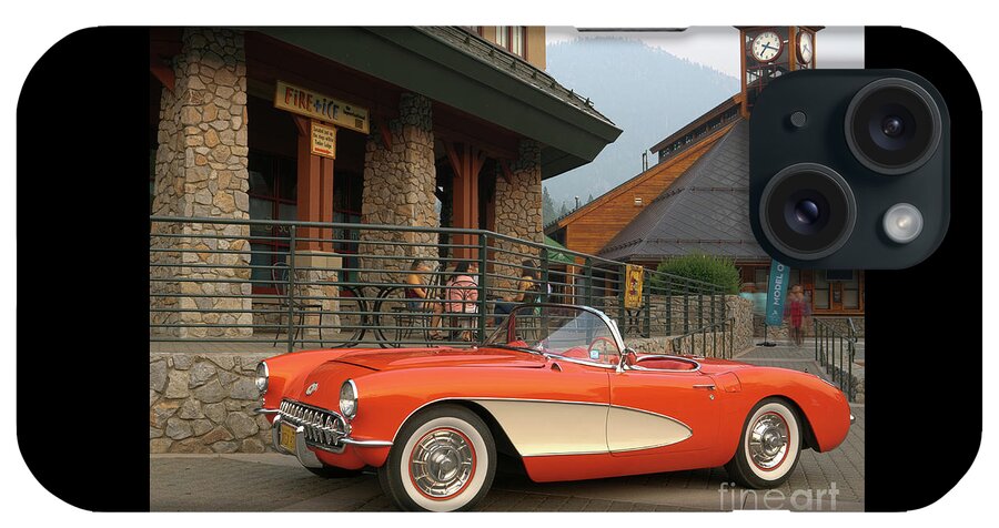 South Lake Tahoe iPhone Case featuring the photograph 1956 C1 Chevrolet Corvette by PROMedias US