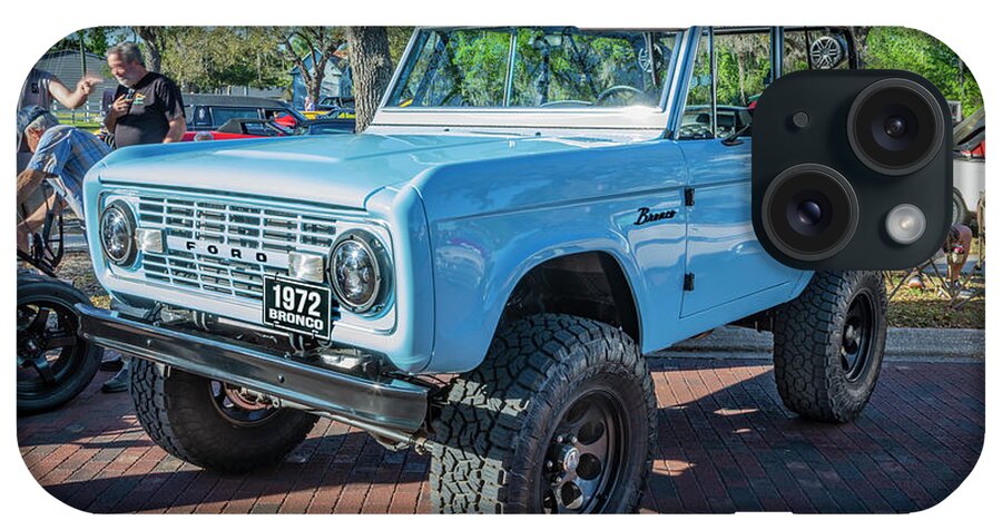 1972 Wind Blue Ford Bronco iPhone Case featuring the photograph 1972 Wind Blue Ford Bronco X111 by Rich Franco