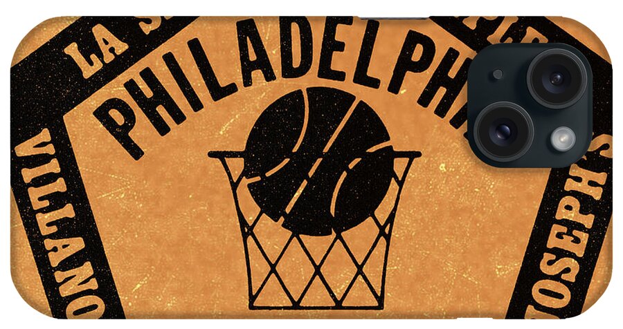 1983 iPhone Case featuring the mixed media 1983 Philadelphia Big 5 College Basketball Art by Row One Brand
