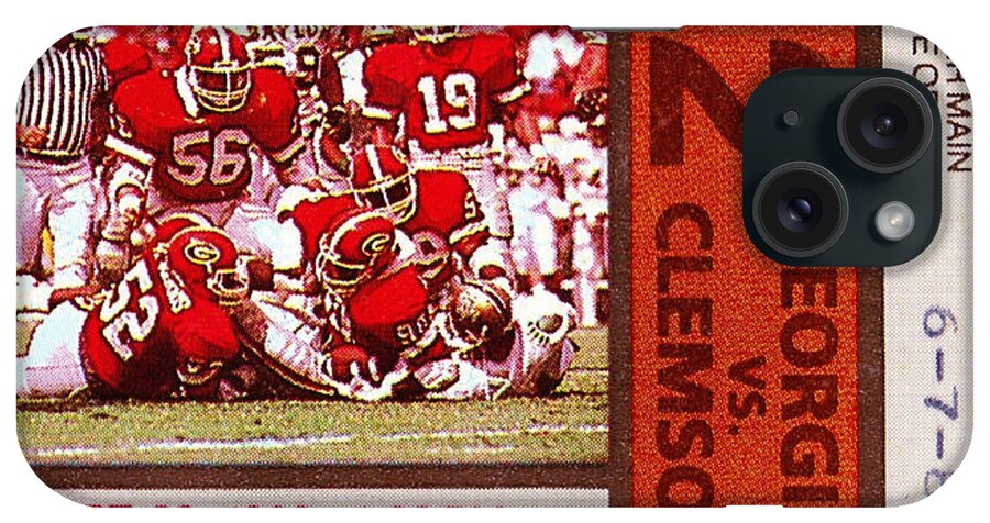  iPhone Case featuring the drawing 1986 Georgia vs. Clemson by Row One Brand