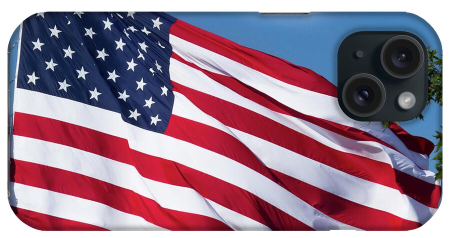 Flag iPhone Case featuring the photograph American Flag #2 by Jerry Gammon