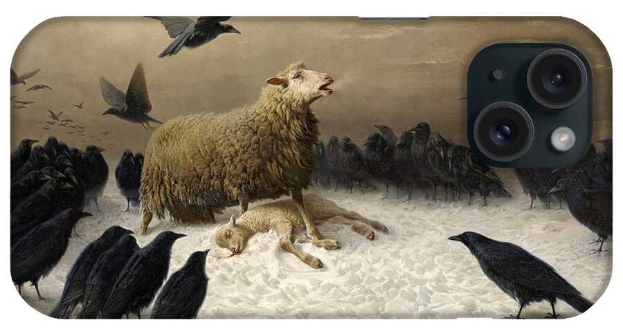 August Friedrich Schenck iPhone Case featuring the painting Anguish #2 by August Friedrich Albrecht Schenck