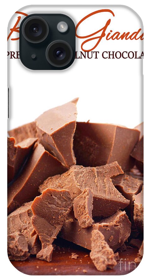 Background iPhone Case featuring the photograph Belgian Gianduja chocolate close up. #2 by Milleflore Images