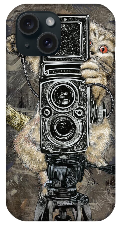 Catographer iPhone Case featuring the mixed media Catographer by Doug LaRue