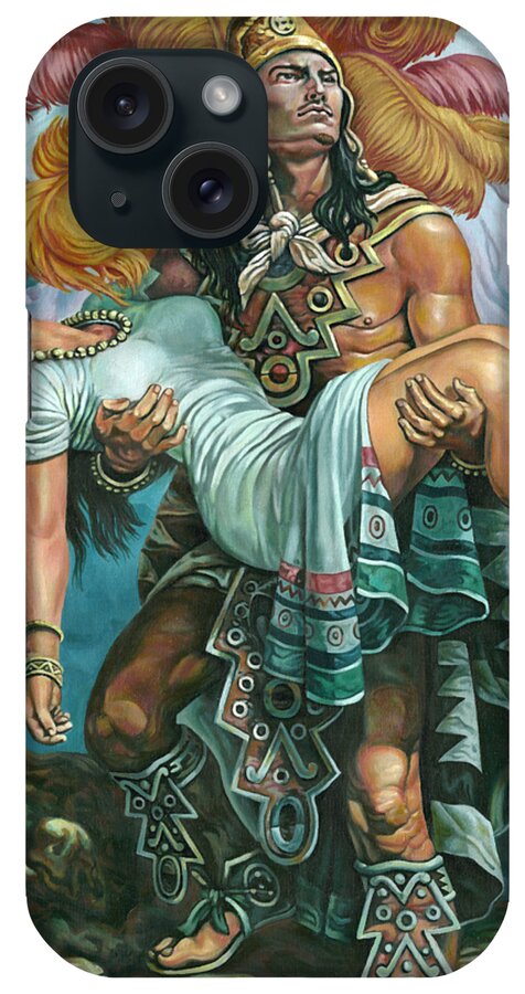 Grandeza Azteca iPhone Case featuring the painting Grandeza Azteca #2 by Daniel Ayala