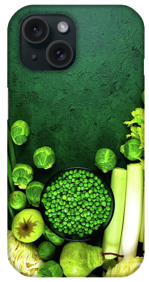 Vegetables iPhone Case featuring the photograph Green fruit and vegetables for failsafe elimination diets and healthy eating. #2 by Milleflore Images