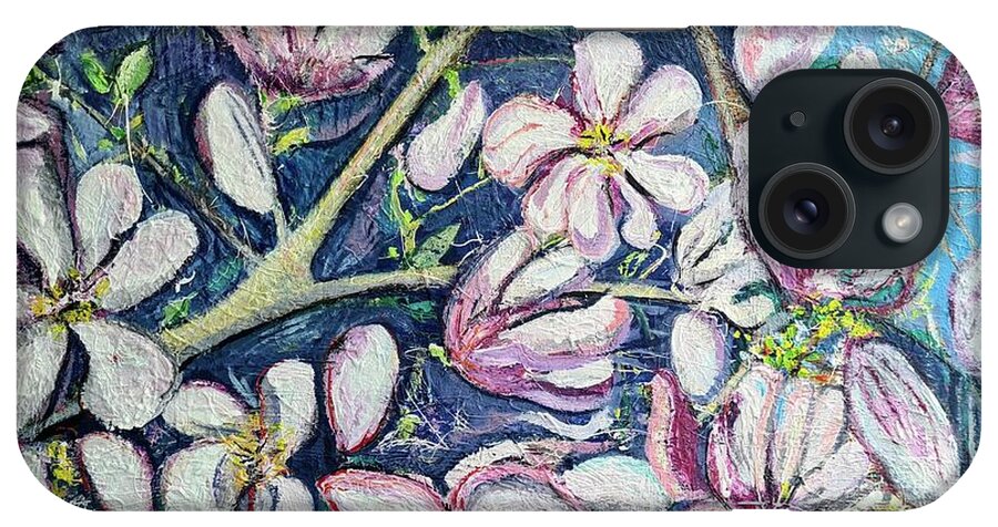 Magnolia iPhone Case featuring the painting Magnolia Blossom #2 by Evelina Popilian