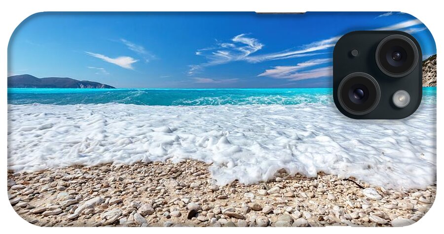Beach iPhone Case featuring the photograph Myrtos Beach in Kefalonia, Greece #2 by Michal Bednarek