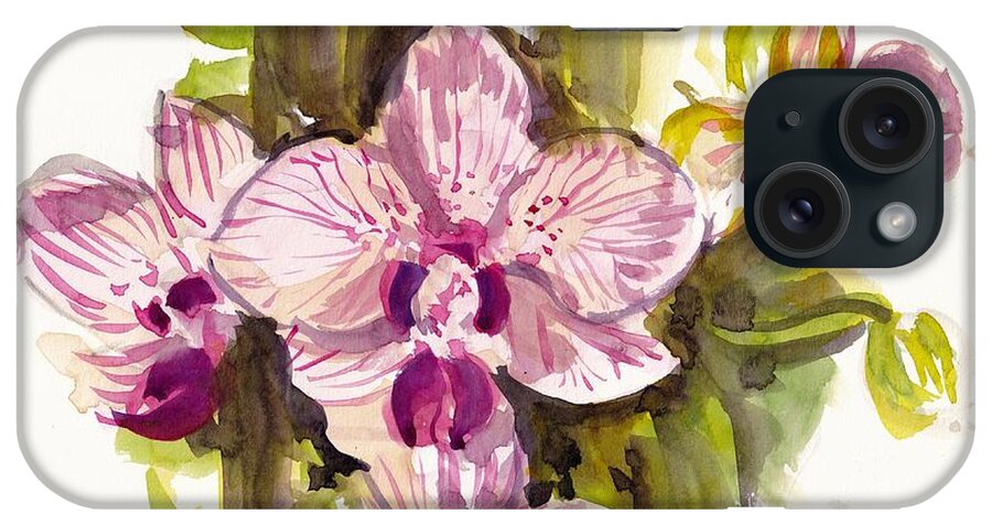 Flower iPhone Case featuring the painting Pink Orchids #2 by George Cret