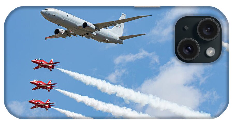 P 8 Poseidon iPhone Case featuring the photograph Red Arrows and P8 Poseidon #2 by Airpower Art