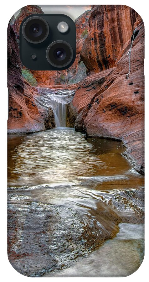 Red Cliffs iPhone Case featuring the photograph Red Cliffs Waterfall #2 by Roxie Crouch