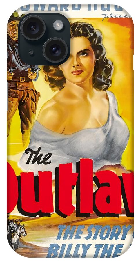 Outlaw iPhone Case featuring the mixed media ''The Outlaw'', with Jane Russell, 1943 by Movie World Posters