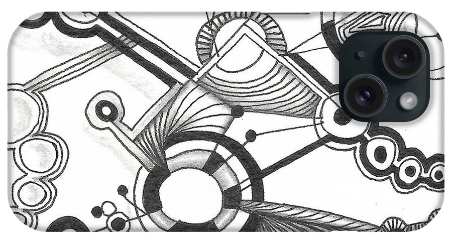 Zentangle iPhone Case featuring the drawing Untitled 1 by Jan Steinle